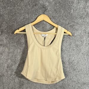 WEWOREWHAT x Revolve Women's Beige Cropped Scoop Tank Top Summer Size Large L